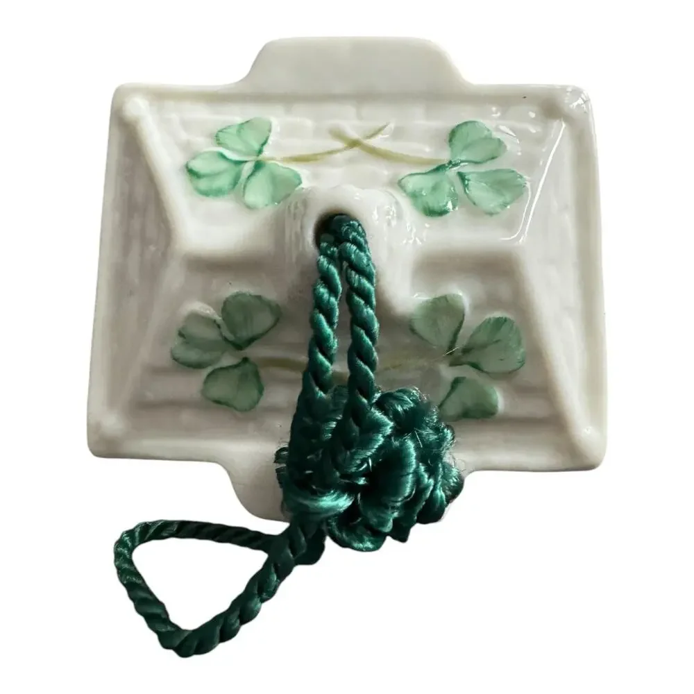 NWB Vintage Irish Belleek Porcelain Christmas ornament Hazelwood House With Box
